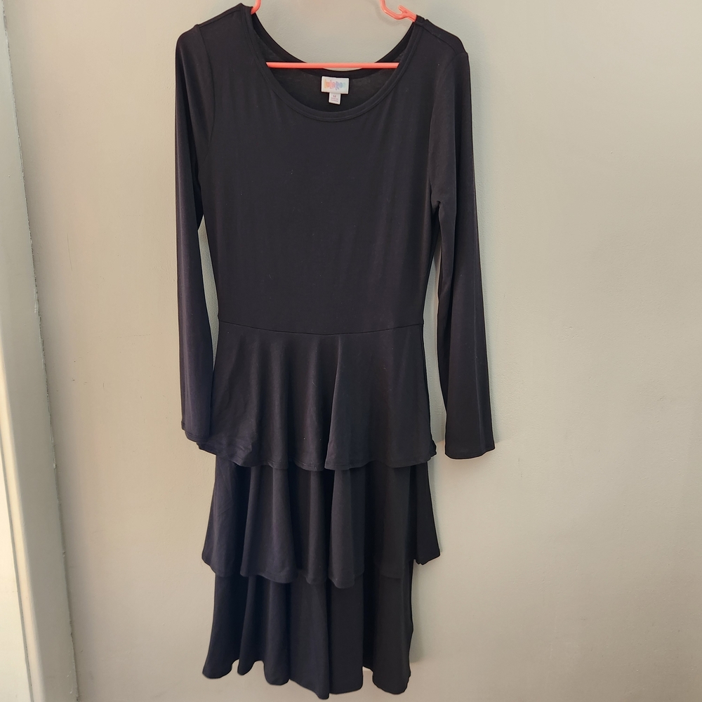 Goth Black Long Sleeve Tiered Georgia Dress Medium Fairygoth Modgoth Feminine